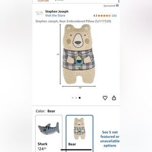 Stephen Joseph Bear Plush Toy - Tan and Gray